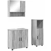 Image de vidaXL - Badkamermeubel - Set - 3 - pcs - Grijs - Sonoma - Bewerkt - hout - & - Metaal