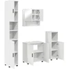 Image de vidaXL - Badkamermeubel - Set - met - opslag - 4 - pcs - Wit - Bewerkt - hout - & - Metaal