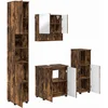 Image de vidaXL - Badkamermeubel - Set - 4 - st - Rook - Eiken - 61 - x - 35 - x - 64 - cm