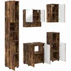 Image de vidaXL - Badkamermeubel - Set - 5 - pcs - Rook - Eiken - Bewerkt - hout - & - Metaal