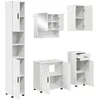 Image de vidaXL - Badkamermeubel - Set - met - lade - 5 - pcs - Wit - Bewerkt - hout - & - Metaal