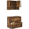 Image de vidaXL - Badkamermeubel - Set - 2 - pcs - Rook - Eiken - Samengesteld - Hout - en - Metaal