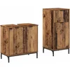 Image de vidaXL - Badkamermeubel - Set - 2 - pcs - Oud - Hout - Samengesteld - Hout - en - Metaal