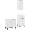 Image de vidaXL - Badkamermeubel - Set - met - lade - 3 - pcs - Hoogglans - wit - Bewerkt - hout