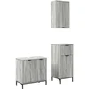 Image de vidaXL - Badkamermeubel - Set - met - lade - 3 - pcs - Grijs - sonoma - Bewerkt - hout
