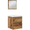 Image de vidaXL - Badkamermeubel - Set - met - lade - 2 - pcs - Oud - Hout - en - Wit - Bewerkt - hout