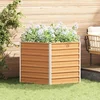 Image de vidaXL - Verhoogde - Tuinbak - Lichtbruin - 129 - x - 129 - x - 77 - cm - Gegevens - staal