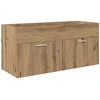 Image de vidaXL - Wastafelkast - met - opslag - met - de - deur - Artisan - Eiken - Bewerkt - hout