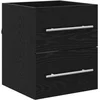 Image de vidaXL - Wastafelkast - Zwart - Eiken - 38,5 - x - 41 - x - 48 - cm - Bewerkt - hout