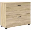Image de vidaXL - Badkamerkast - Sonoma - Eik - 76,5 - x - 35 - x - 64 - cm - Bewerkt - hout - & - Metaal