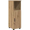 Image de vidaXL - Badkamerkast - Artisan - Eiken - 30 - x - 35 - x - 95 - cm - Bewerkt - hout, - Metaal