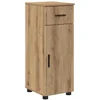 Image de vidaXL - Badkamerkast - Artisan - Eiken - 30 - x - 35 - x - 80 - cm - Bewerkt - hout, - Metaal