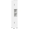 Image de vidaXL - Badkamerkast - Wit - 30 - x - 35 - x - 192 - cm - Bewerkt - hout - & - Metaal