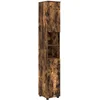 Image de vidaXL - Badkamerkast - Rook - Eiken - 30 - x - 35 - x - 192 - cm - Bewerkt - hout - & - Metaal