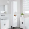 Image de vidaXL - Badkamerkast - met - lade - Hoogglans - wit - 31,5 - x - 33 - x - 190 - cm