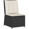 Image de vidaXL - Tuin - Sofa - met - kussen - Zwart - en - Crème - Wit - poly - rattan