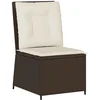 Image de vidaXL - Tuin - Sofa - met - kussen - Zwart - en - Crème - Wit - poly - rattan
