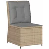 Image de vidaXL - Tuin - Sofa - met - kussen - Beige - en - Grijs - poly - rattan
