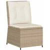Image de vidaXL - Tuin - Sofa - met - kussen - Zwart - en - Crème - Wit - poly - rattan