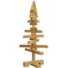 Image de vidaXL - Houten - kerstboom - met - standaard - Bruin - 60 - cm - Massief - grenenhout