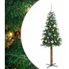 Image de vidaXL - Slanke - Kerstboom - Groen - 150 - cm - PVC - en - massief - dennenhout