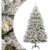 Image de vidaXL - Kunstmatige - Hinged - Kerstboom - Groen - en - Wit - 300 - cm - PVC - en - Staal