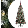 Image de vidaXL - Kunstkerstboom - met - 150 - LED - Groen - 120 - cm - PVC - en - Plastic - en - Staal
