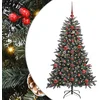 Image de vidaXL - Kunstkerstboom - met - 150 - LED - Groen - 120 - cm - PVC - en - Plastic - en - Staal
