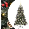 Image de vidaXL - Kunstkerstboom - met - 150 - LED - Groen - 120 - cm - PVC - en - Plastic - en - Staal