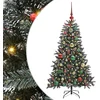 Image de vidaXL - Kunstkerstboom - met - 150 - LED - Groen - 120 - cm - PVC - en - Plastic - en - Staal