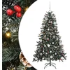 Image de vidaXL - Kunstkerstboom - Groen - 150 - cm - PVC - en - Plastic - en - Staal