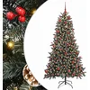 Image de vidaXL - Kunstkerstboom - met - 300 - LED - Groen - 180 - cm - PVC - en - Plastic - en - Staal