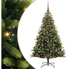 Image de vidaXL - Kunstmatige - Gehingde - Kerstboom - 150 - LEDs - Groen - 120 - cm - PVC - en - PE