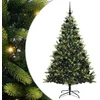 Image de vidaXL - Kunstmatige - Scharnierende - Kerstboom - 300 - LEDs - Groen - 210 - cm