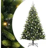 Image de vidaXL - Kunstmatige - Scharnierende - Kerstboom - 300 - LEDs - Groen - 210 - cm