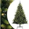 Image de vidaXL - Kunstmatige - Scharnierende - Kerstboom - 300 - LEDs - Groen - 240 - cm