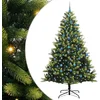Image de vidaXL - Kunstmatige - Scharnierende - Kerstboom - 300 - LEDs - Groen - 240 - cm