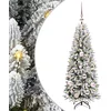 Image de vidaXL - Kunstkerstboom - met - 150 - LED - met - standaard - Wit - 120 - cm - PVC