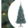 Image de vidaXL - Kunstkerstboom - met - verlichting - en - ballenset - Groen - 120 - cm - PET