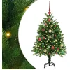 Image de vidaXL - Kerstboom - met - 150 - LED - met - standaard - Groen - 120 - cm - PE