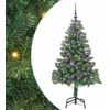 Image de vidaXL - Kerstboom - met - 150 - LED - met - standaard - Groen - 150 - cm - PVC