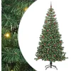 Image de vidaXL - Kerstboom - met - 300 - LED - met - standaard - Groen - 240 - cm - PVC