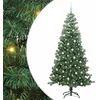 Image de vidaXL - Kerstboom - met - 300 - LED - met - standaard - Groen - 240 - cm - PVC