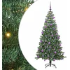 Image de vidaXL - Kerstboom - met - 300 - LED - met - standaard - Groen - 240 - cm - PVC