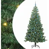 Image de vidaXL - Kerstboom - met - 300 - LED - met - standaard - Groen - 240 - cm - PVC