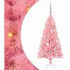 Image de vidaXL - Kerstboom - met - 150 - LED - met - standaard - Roze - 120 - cm - PVC