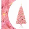 Image de vidaXL - Kerstboom - met - 150 - LED - met - standaard - Roze - 120 - cm - PVC