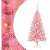 Image de vidaXL - Kerstboom - met - 150 - LED - met - standaard - Roze - 120 - cm - PVC