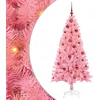 Image de vidaXL - Kerstboom - met - 150 - LED - met - standaard - Roze - 150 - cm - PVC