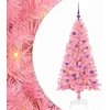 Image de vidaXL - Kerstboom - met - 150 - LED - met - standaard - Roze - 150 - cm - PVC
